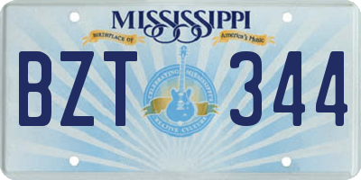 MS license plate BZT344