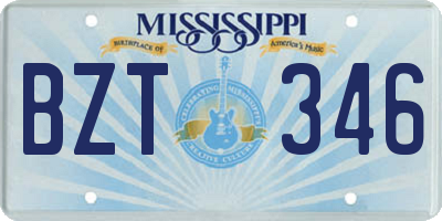 MS license plate BZT346