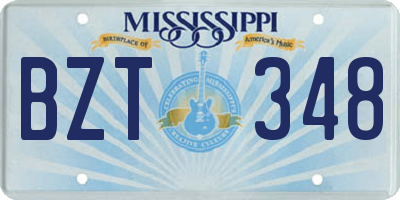 MS license plate BZT348