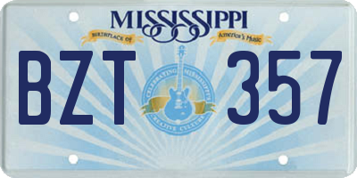 MS license plate BZT357