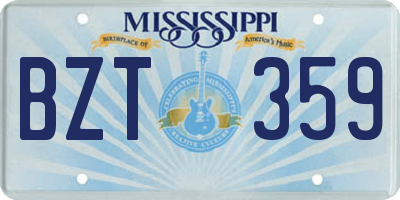 MS license plate BZT359