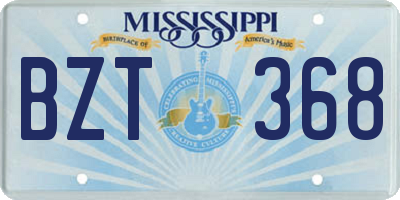 MS license plate BZT368