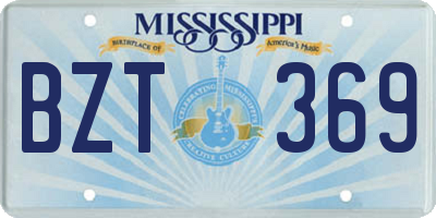MS license plate BZT369