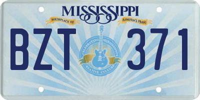 MS license plate BZT371