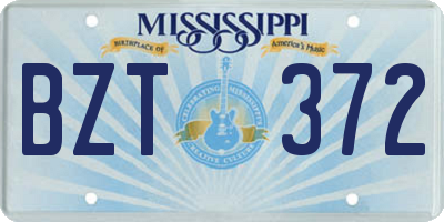 MS license plate BZT372