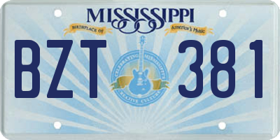 MS license plate BZT381