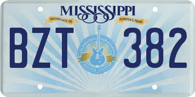 MS license plate BZT382