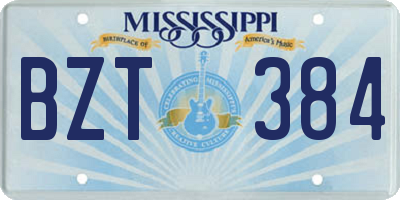 MS license plate BZT384