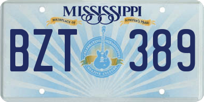 MS license plate BZT389