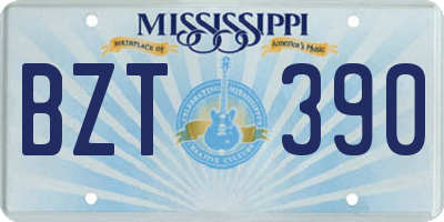 MS license plate BZT390