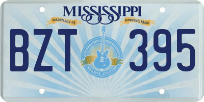 MS license plate BZT395
