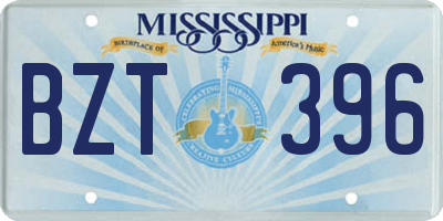 MS license plate BZT396