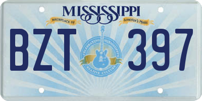 MS license plate BZT397