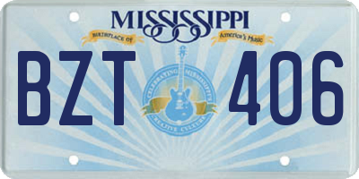 MS license plate BZT406