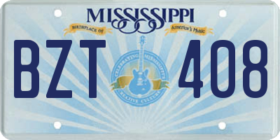 MS license plate BZT408
