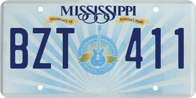 MS license plate BZT411