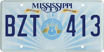 MS license plate BZT413