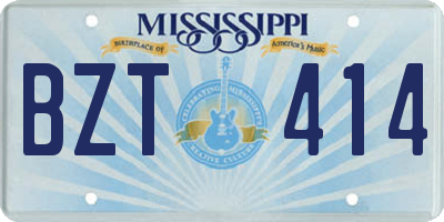 MS license plate BZT414