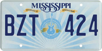 MS license plate BZT424