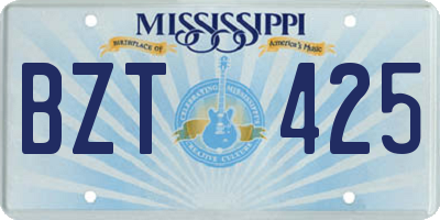 MS license plate BZT425