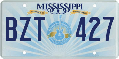 MS license plate BZT427