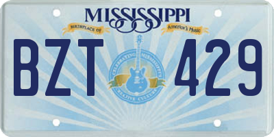 MS license plate BZT429