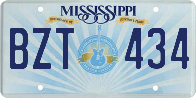 MS license plate BZT434