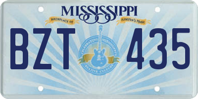 MS license plate BZT435