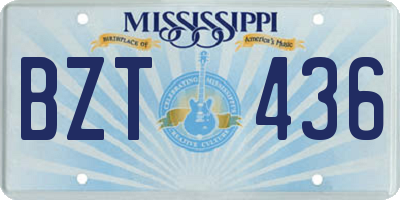 MS license plate BZT436