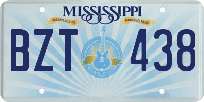 MS license plate BZT438