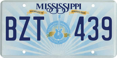 MS license plate BZT439