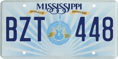 MS license plate BZT448