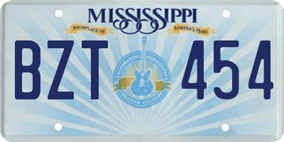 MS license plate BZT454