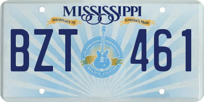 MS license plate BZT461