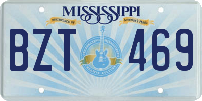 MS license plate BZT469