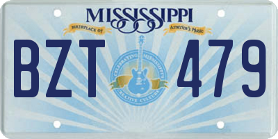 MS license plate BZT479