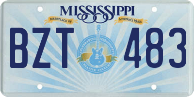 MS license plate BZT483
