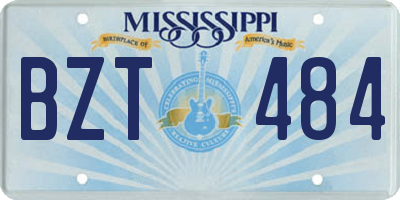 MS license plate BZT484