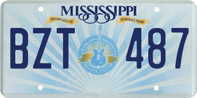 MS license plate BZT487