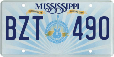 MS license plate BZT490