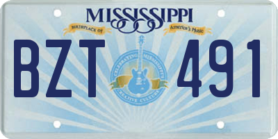 MS license plate BZT491