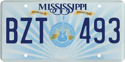 MS license plate BZT493
