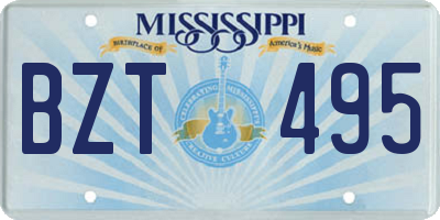MS license plate BZT495