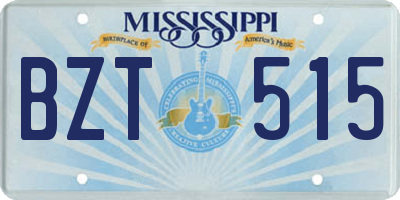 MS license plate BZT515