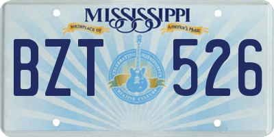 MS license plate BZT526