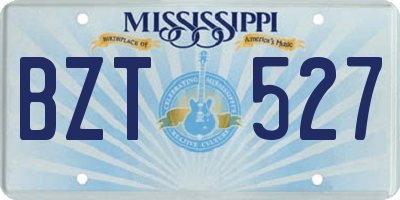 MS license plate BZT527