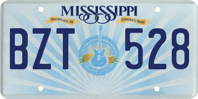 MS license plate BZT528
