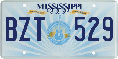 MS license plate BZT529