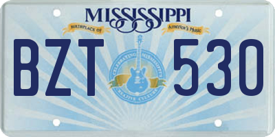 MS license plate BZT530