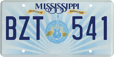 MS license plate BZT541